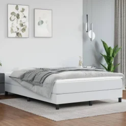 Cadre de lit sans matelas blanc 140x190 cm similicuir