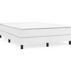 Cadre de lit sans matelas blanc 140x190 cm similicuir