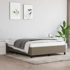 Cadre de lit sans matelas taupe 140x190 cm tissu