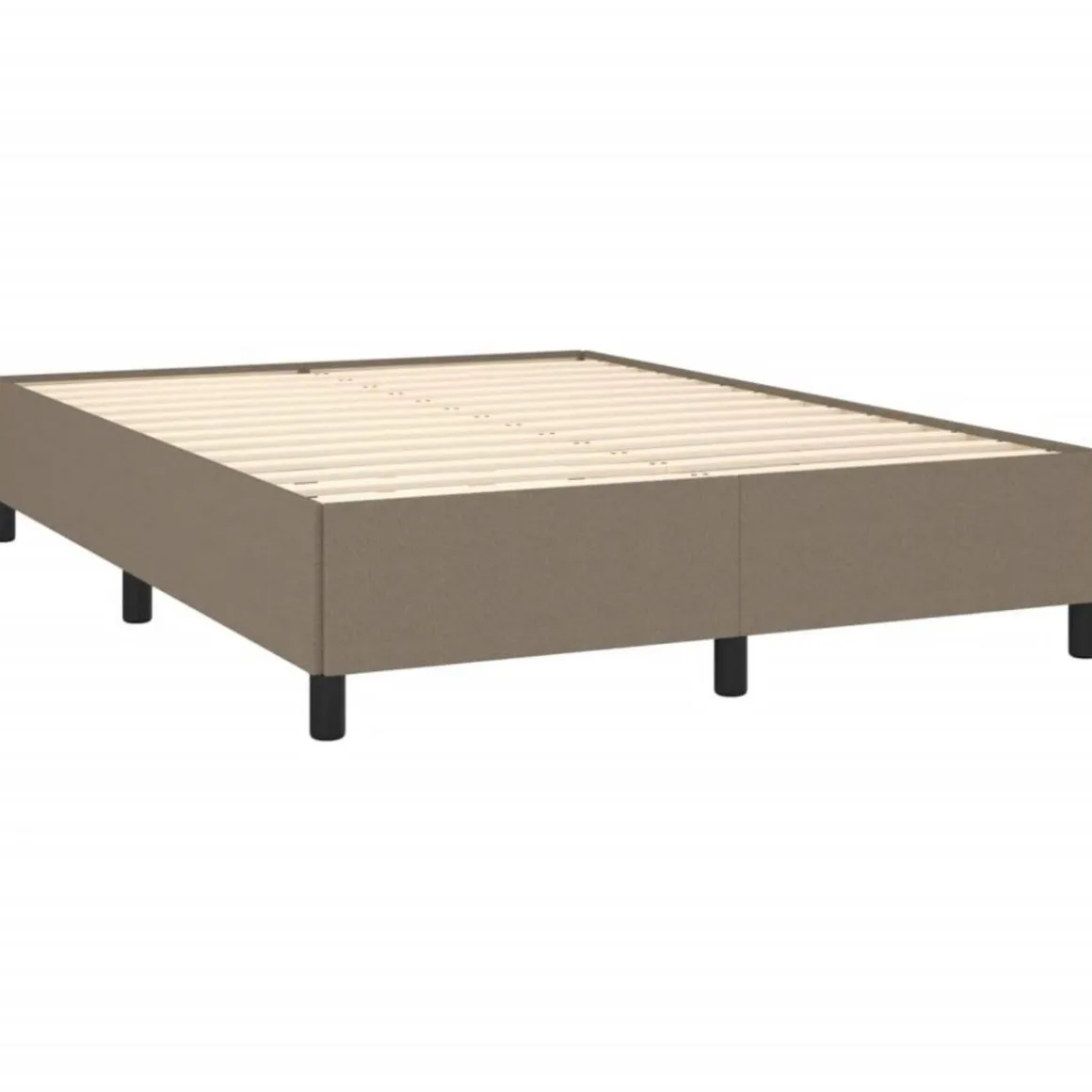 Cadre de lit sans matelas taupe 140x190 cm tissu