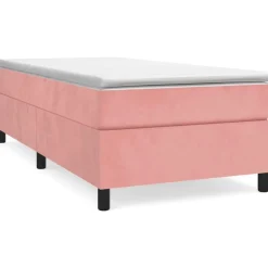 Cadre de lit sans matelas rose 80x200 cm velours