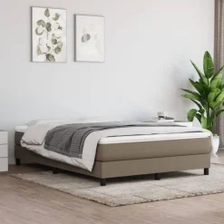 Cadre de lit sans matelas taupe 140x200 cm tissu