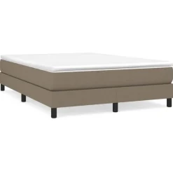Cadre de lit sans matelas taupe 140x200 cm tissu