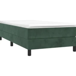 Cadre de lit sans matelas vert fonce 90x200 cm velours