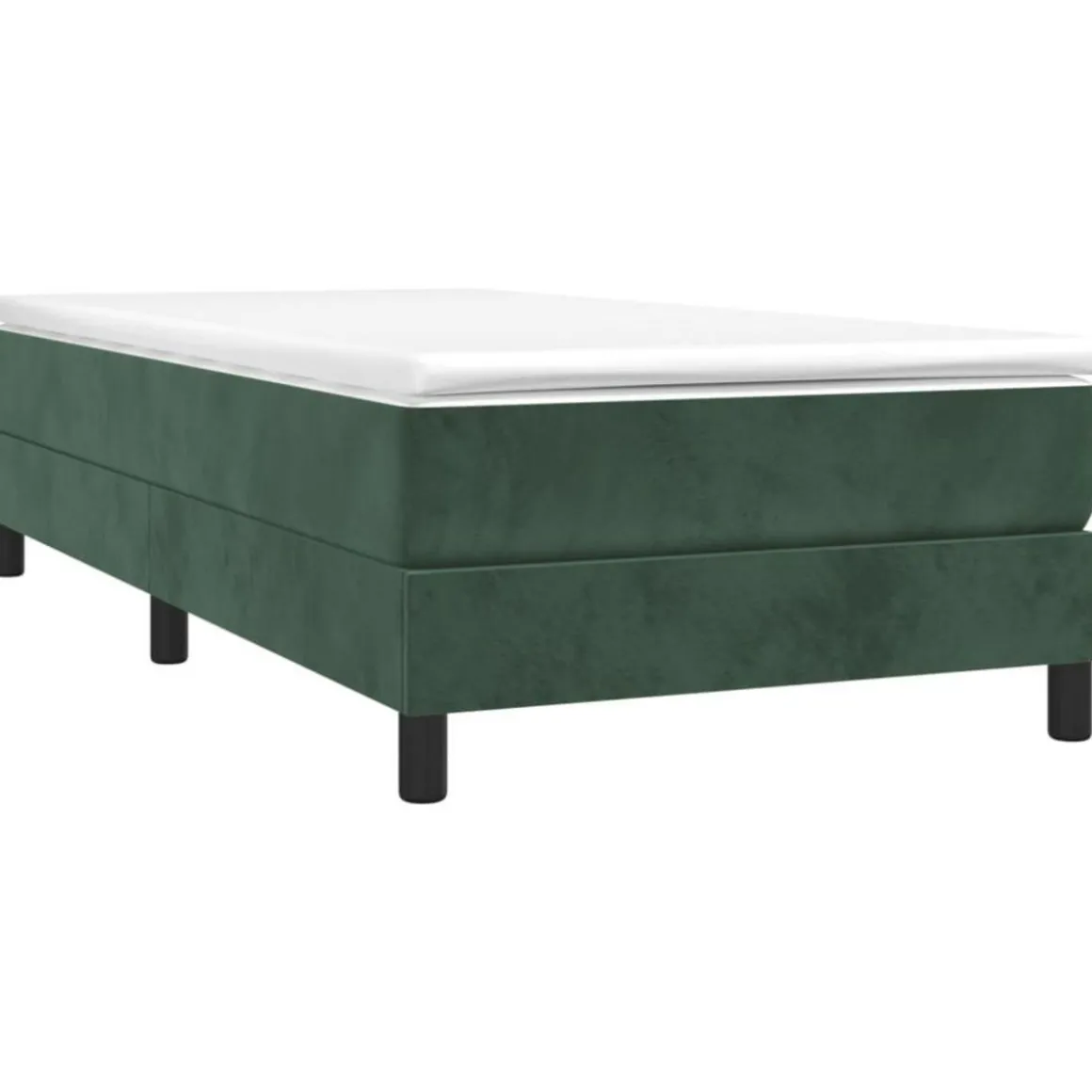 Cadre de lit sans matelas vert fonce 90x200 cm velours