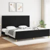 Cadre de lit sans matelas noir 200x200 cm tissu