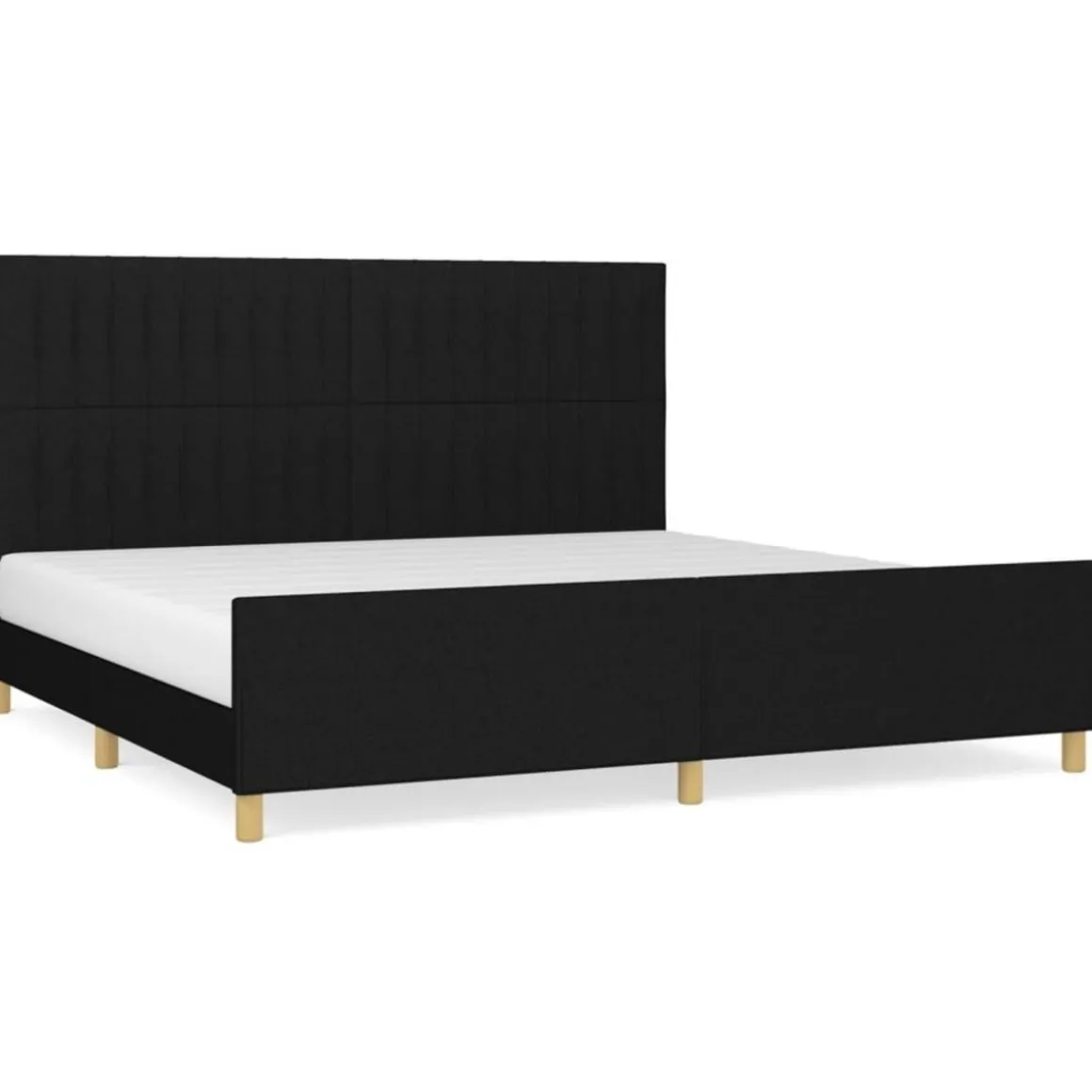 Cadre de lit sans matelas noir 200x200 cm tissu