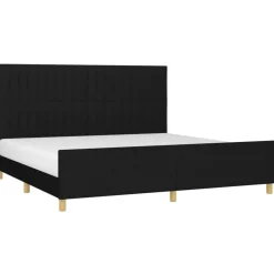 Cadre de lit sans matelas noir 200x200 cm tissu