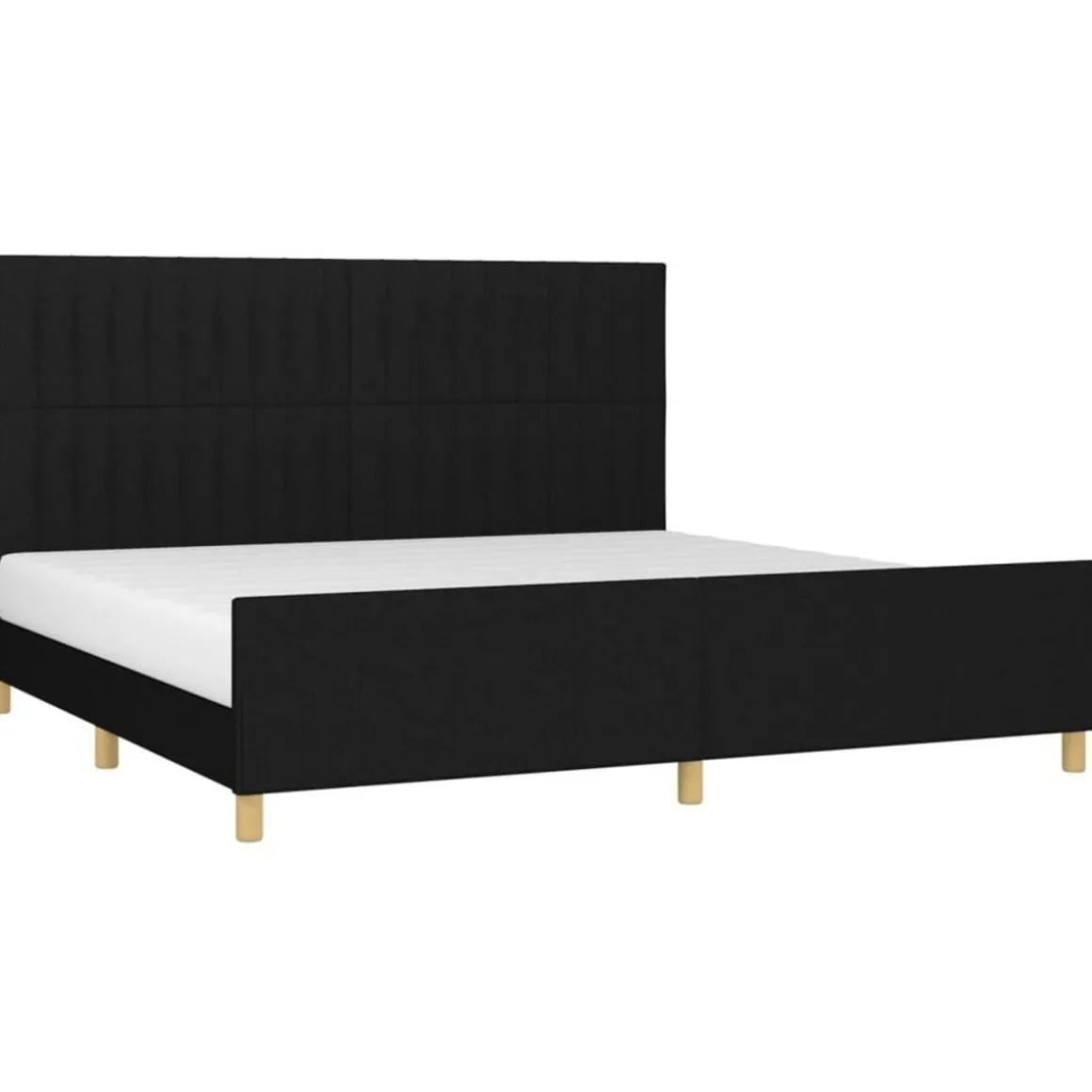 Cadre de lit sans matelas noir 200x200 cm tissu