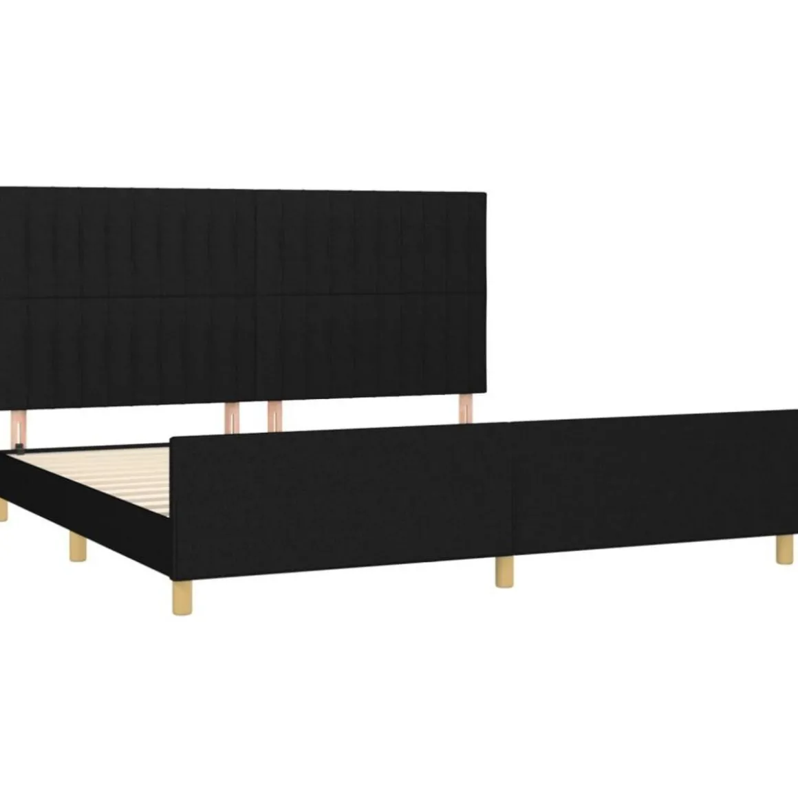 Cadre de lit sans matelas noir 200x200 cm tissu