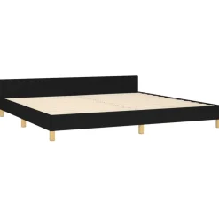 Cadre de lit sans matelas noir 200x200 cm tissu