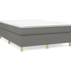 Cadre de lit sans matelas gris fonce 140x200 cm tissu