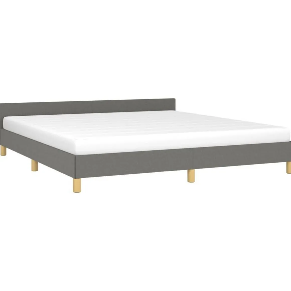 Cadre de lit sans matelas gris fonce 180x200 cm tissu