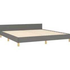 Cadre de lit sans matelas gris fonce 180x200 cm tissu