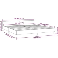 Cadre de lit sans matelas gris fonce 180x200 cm tissu