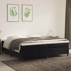 Cadre de lit sans matelas noir 200x200 cm velours