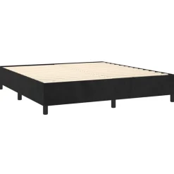 Cadre de lit sans matelas noir 200x200 cm velours