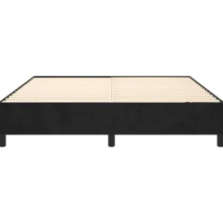 Cadre de lit sans matelas noir 200x200 cm velours