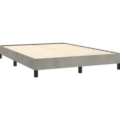 Cadre de lit sans matelas gris clair 140x190 cm velours