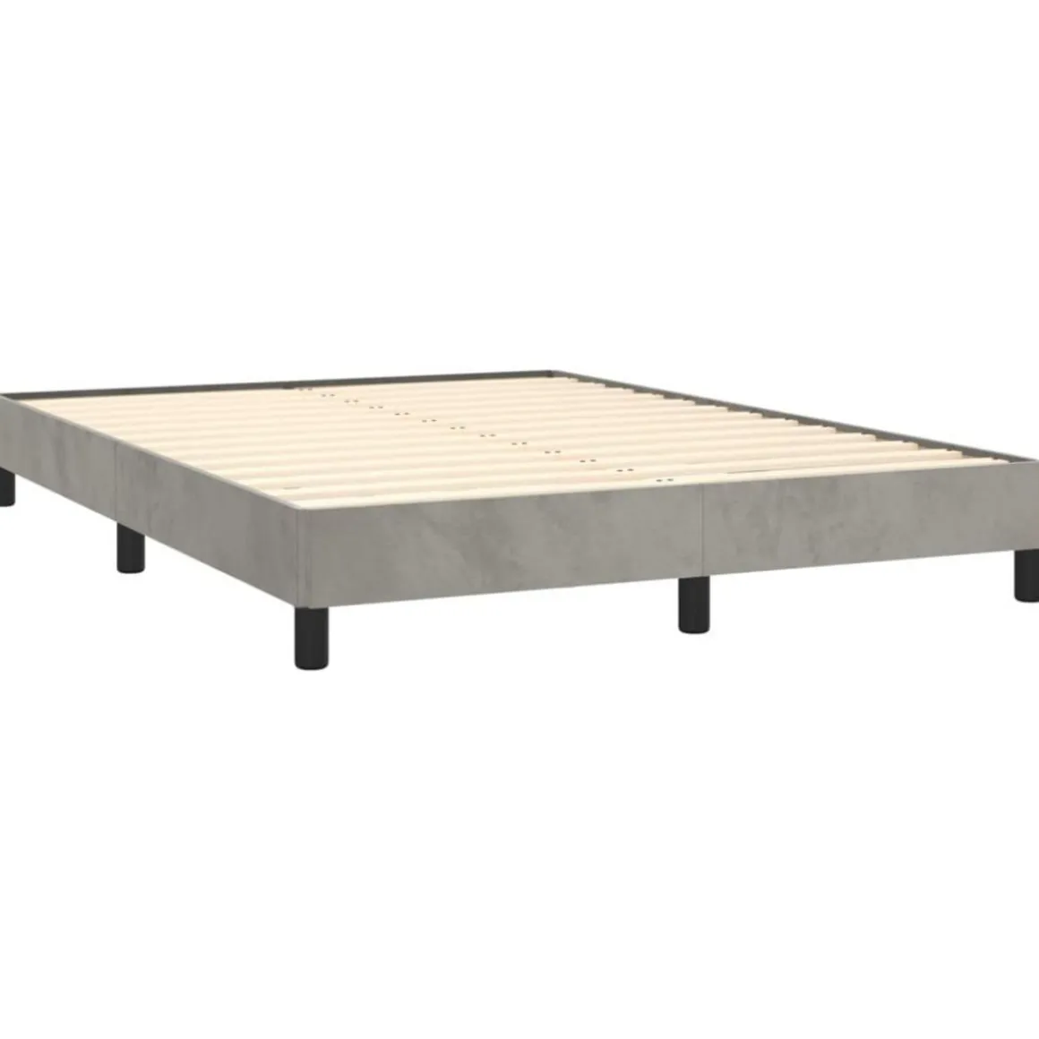 Cadre de lit sans matelas gris clair 140x190 cm velours