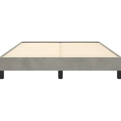 Cadre de lit sans matelas gris clair 140x190 cm velours