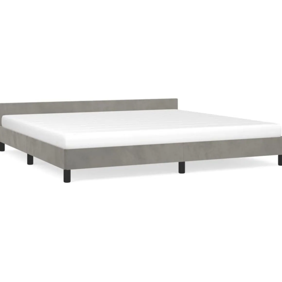 Cadre de lit sans matelas gris clair 200x200 cm velours