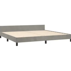 Cadre de lit sans matelas gris clair 200x200 cm velours