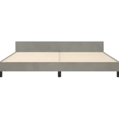 Cadre de lit sans matelas gris clair 200x200 cm velours