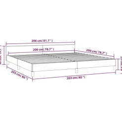Cadre de lit sans matelas gris clair 200x200 cm velours