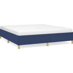 Cadre de lit sans matelas bleu 180x200 cm tissu