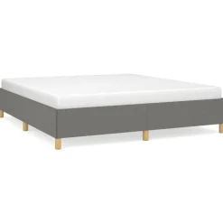 Cadre de lit sans matelas gris fonce 180x200 cm tissu