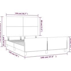 Cadre de lit sans matelas gris fonce 140x190 cm velours