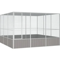 Cage a oiseaux Gris 302,5x324,5x211,5 cm Acier galvanise