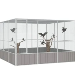 Cage a oiseaux Gris 302,5x324,5x211,5 cm Acier galvanise