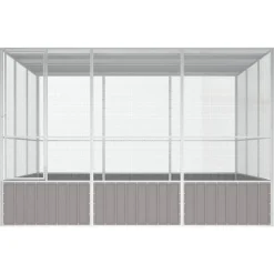 Cage a oiseaux Gris 302,5x324,5x211,5 cm Acier galvanise