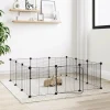 Cage animaux de compagnie a 12 panneaux et porte Noir 35x35 cm