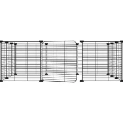 Cage animaux de compagnie a 12 panneaux et porte Noir 35x35 cm