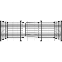 Cage animaux de compagnie a 12 panneaux et porte Noir 35x35 cm