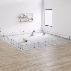 Cage animaux de compagnie a 60 panneaux et porte Noir 35x35 cm