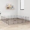 Cage animaux de compagnie a 20 panneaux et porte Noir 35x35 cm