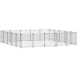 Cage animaux de compagnie a 20 panneaux et porte Noir 35x35 cm
