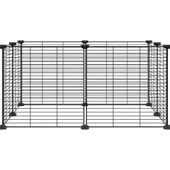 Cage animaux de compagnie a 8 panneaux Noir 35x35 cm Acier