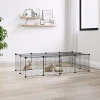 Cage animaux de compagnie a 20 panneaux et porte Noir 35x35 cm