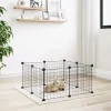 Cage animaux de compagnie a 8 panneaux Noir 35x35 cm Acier