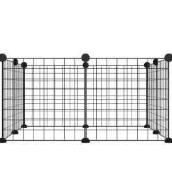 Cage animaux de compagnie a 8 panneaux Noir 35x35 cm Acier