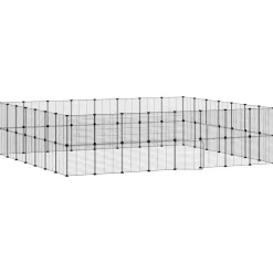 Cage animaux de compagnie a 60 panneaux et porte Noir 35x35 cm