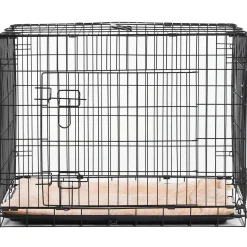 Cage caisse de transport pliante pour chien en métal noir 106 x 71 x 76 cm matelas fourni