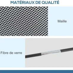 Cage de foot portable - but de football futsal pliable pop up - sac rangement, piquets inclus - dim. 247L x 203l x 201,5H cm - fibre verre Oxford noir