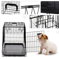 Cage de transport pour chien taille L dim. 76L x 48l x 55H cm métal noir