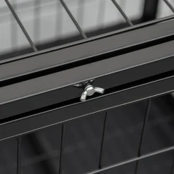 Cage pour chien animaux cage de transport sur roulettes 2 portes noir